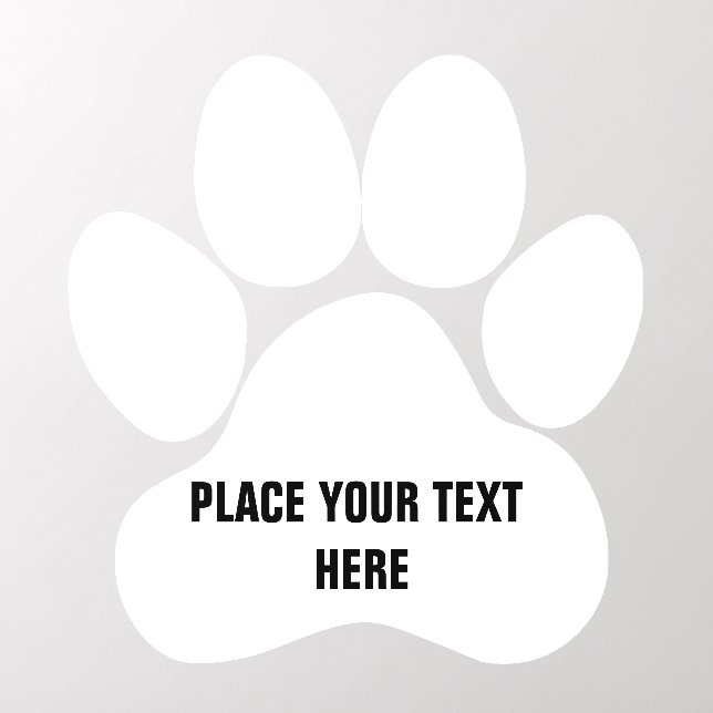 Create Your Own Dog Paw Print  Message Text Wall Decal (Insitu 2)