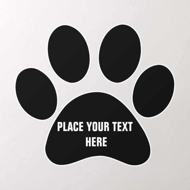 Create Your Own Dog Paw Print  Message Text Wall Decal (Insitu 2)