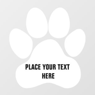 Create Your Own Dog Paw Print  Message Text  Wall Decal