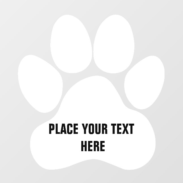 Create Your Own Dog Paw Print  Message Text  Wall Decal (Front)