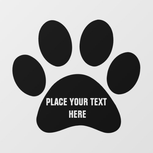 Create Your Own Dog Paw Print  Message Text Window Cling
