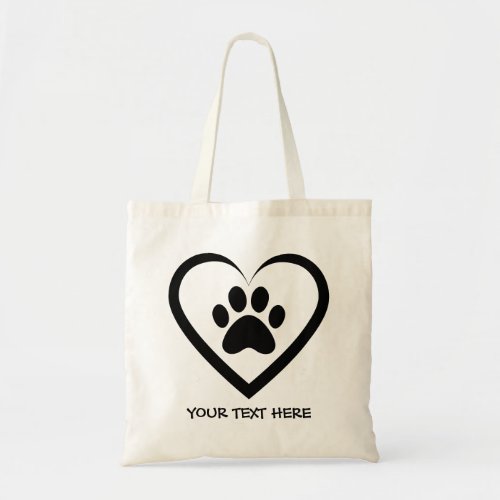 Create Your Own Dog Paw Print  Tote Bag