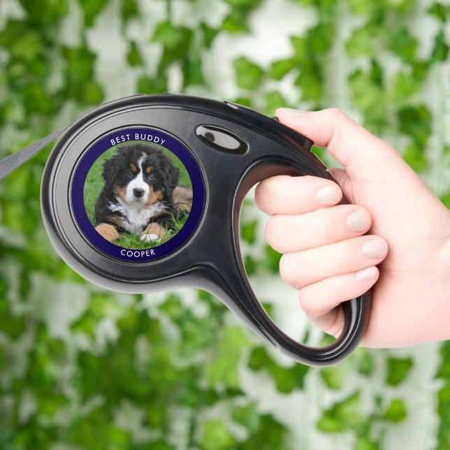 Create your own dog photo monogrammed retractable pet leash  (Hand)