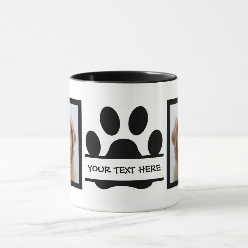 Create Your Own Dog Photo Paw Print  Mug