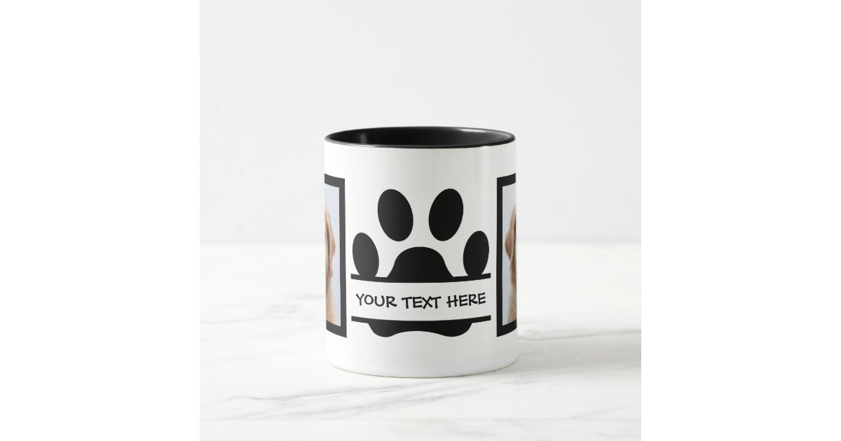 Create Your Own Dog Photo Paw Print Mug Zazzle