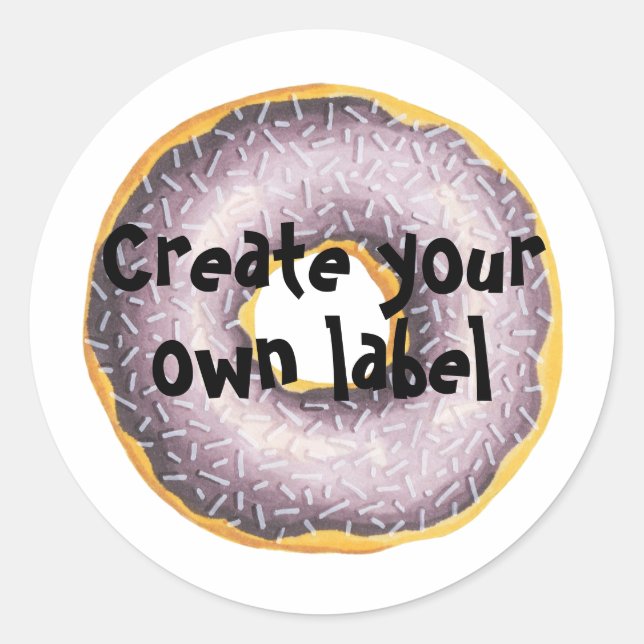 Create Your Own Donut Classic Round Sticker (Front)