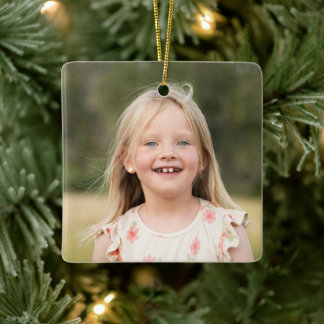 Create Your Own Double Sided Kids Children Photo Ceramic Ornament