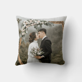 Create Your Own Double Sided Wedding Photo Couple Throw Pillow