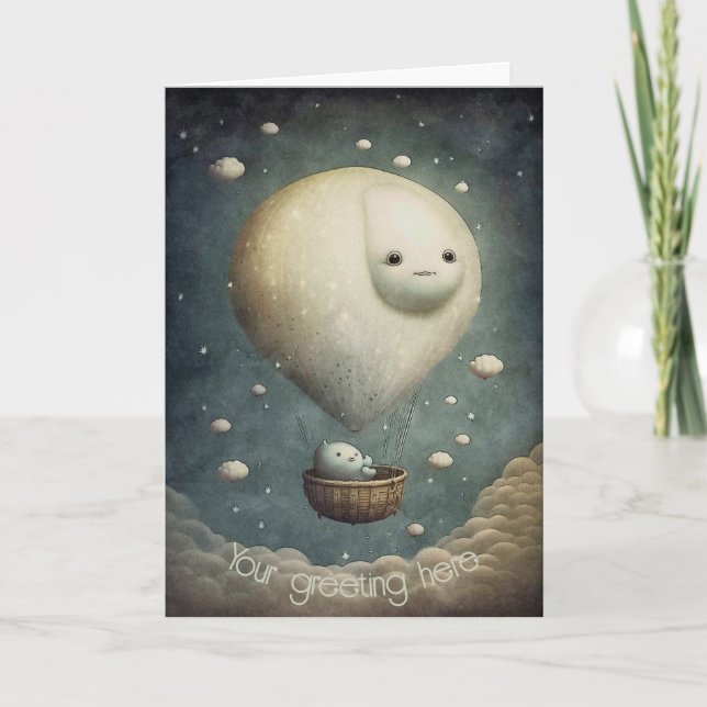 Create Your Own Dreamy Hot Air Balloon Ride Holiday Card (Front)