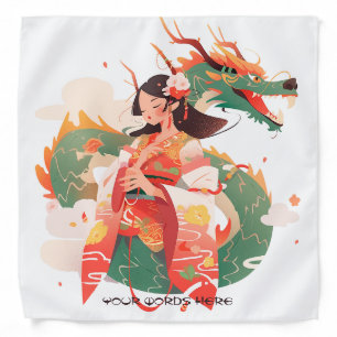 Create Your Own Dreamy Jade Chinese Dragon Girl Bandana