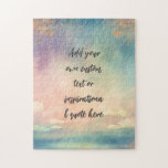 Create Your Own Dreamy Ocean Motivational Quote Jigsaw Puzzle<br><div class="desc">Add your chosen quote to the box and create your own unique custom inspirational or motivational quote puzzle. Click customize to edit font,  font size,  and text color.</div>