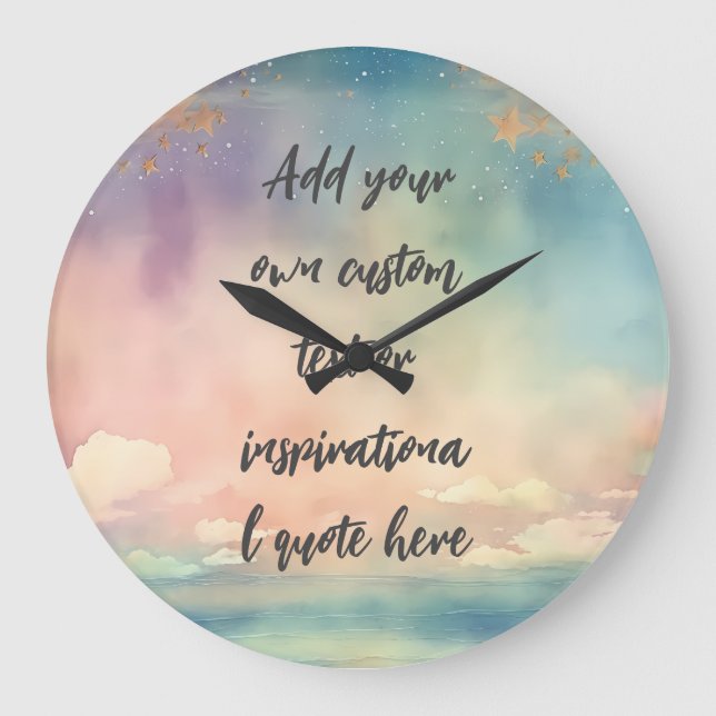 Create Your Own Dreamy Ocean Motivational Quote Large Clock (Front)