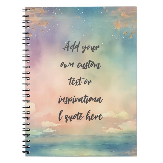 Create Your Own Dreamy Ocean Motivational Quote Notebook (Front)