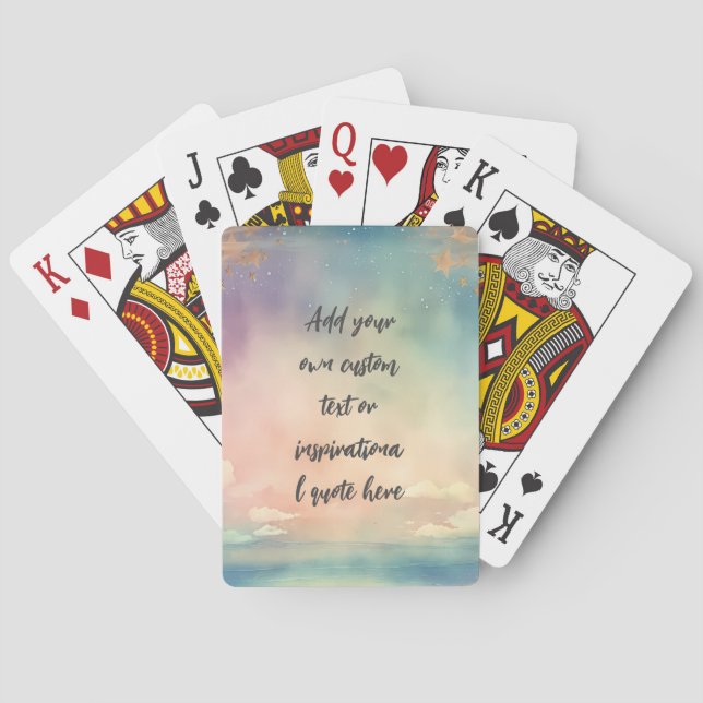 Create Your Own Dreamy Ocean Motivational Quote Poker Cards (Back)