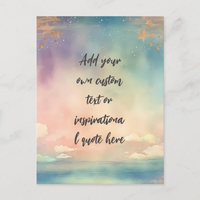 Create Your Own Dreamy Ocean Motivational Quote Postcard (Front)