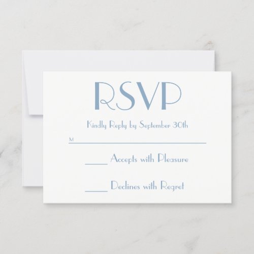 Create Your Own Dusty Blue and White RSVP