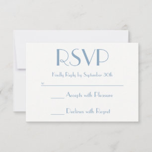 Create Your Own Dusty Blue and White RSVP Card