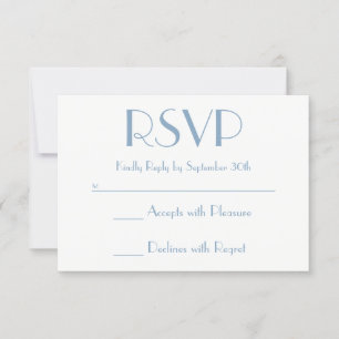 Create Your Own Dusty Blue and White RSVP Card