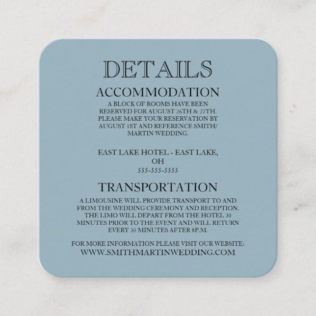 Create Your Own - Dusty Blue Enclosure Card (Front)