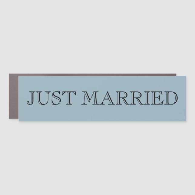 Create Your Own Dusty Blue Just Married Car Magnet (Front)