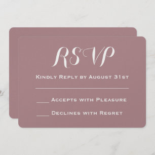 Create Your Own Dusty Rose Wedding RSVP Invitation