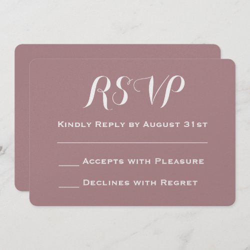 Create Your Own Dusty Rose Wedding RSVP Invitation