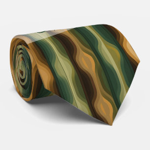 Create Your Own Earth Tone Bead Like Stripes Neck Tie
