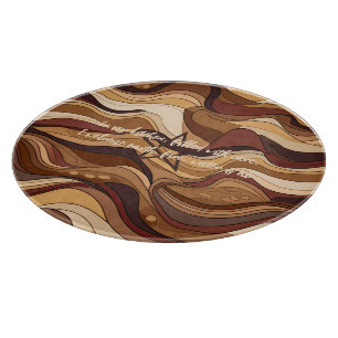Create Your Own Earthen Waves Brown Cutting Board