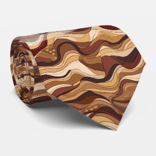 Create Your Own Earthen Waves Brown Neck Tie
