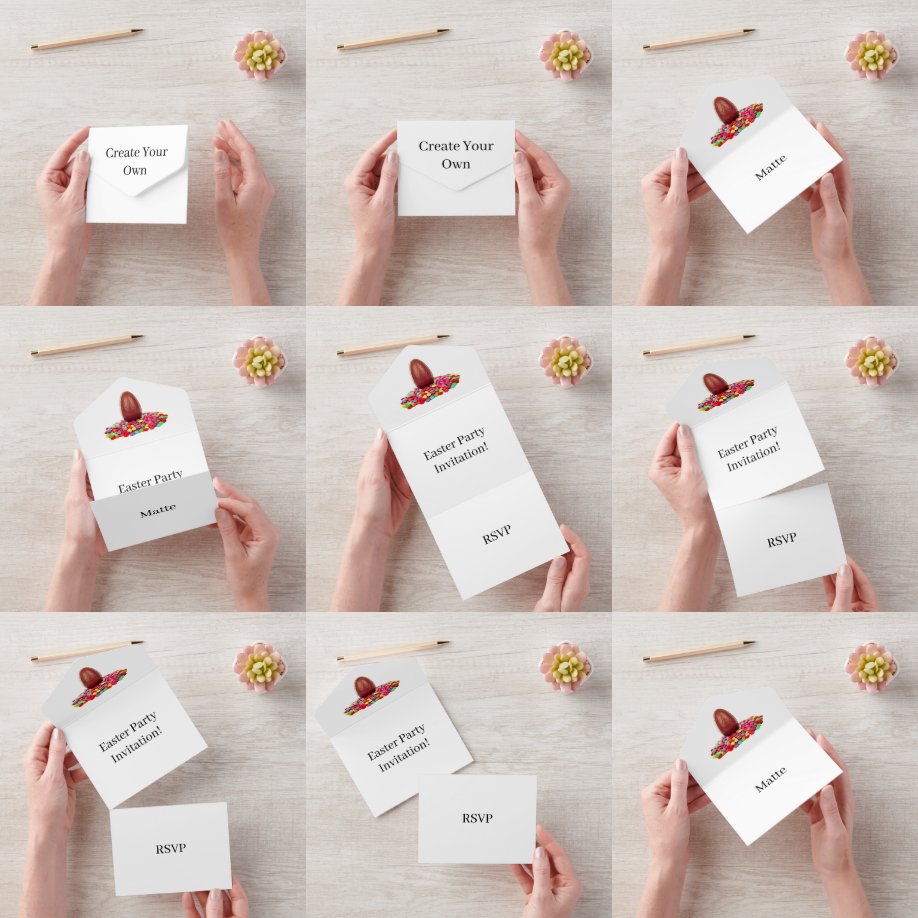 Create Your Own Easter Party RSVP White All In One Invitation