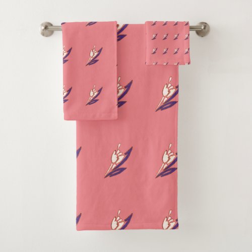 Create your own Edgy Light soft pink floral design Bath Towel Set