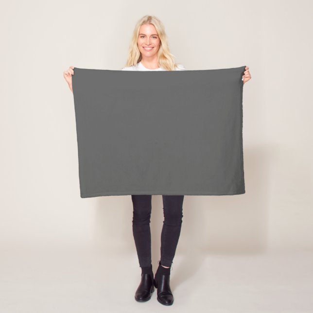 Create Your Own editable dark gray Fleece Blanket (In Situ)