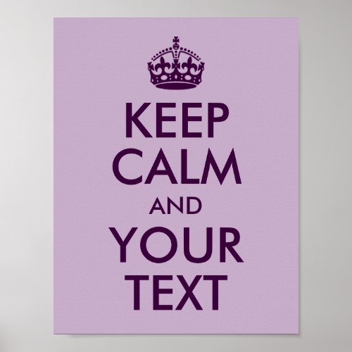 Create Your Own Eggplant Keep Calm and Your Text Poster