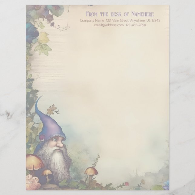 Create Your Own Elder Dwarf Garden Stationery (Front)