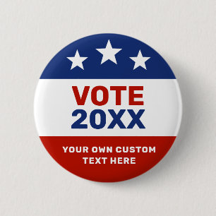 Create Your Own Election Campaign Red and Blue Button