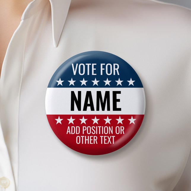 Create Your Own Election Design - Classic Campaign Button (Custom Campaign Buttons - Make Your Own Election Swag)