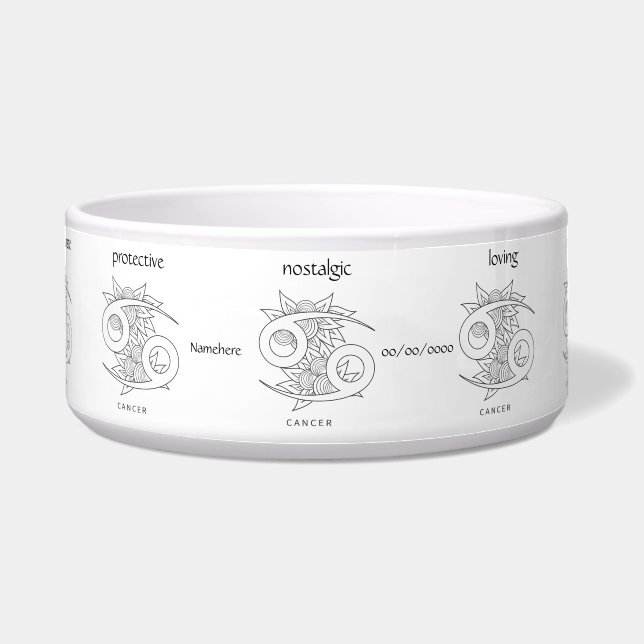 Create Your Own Elegant Black & White Cancer Bowl (Front)