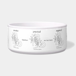 Create Your Own Elegant Black & White Capricorn Bowl
