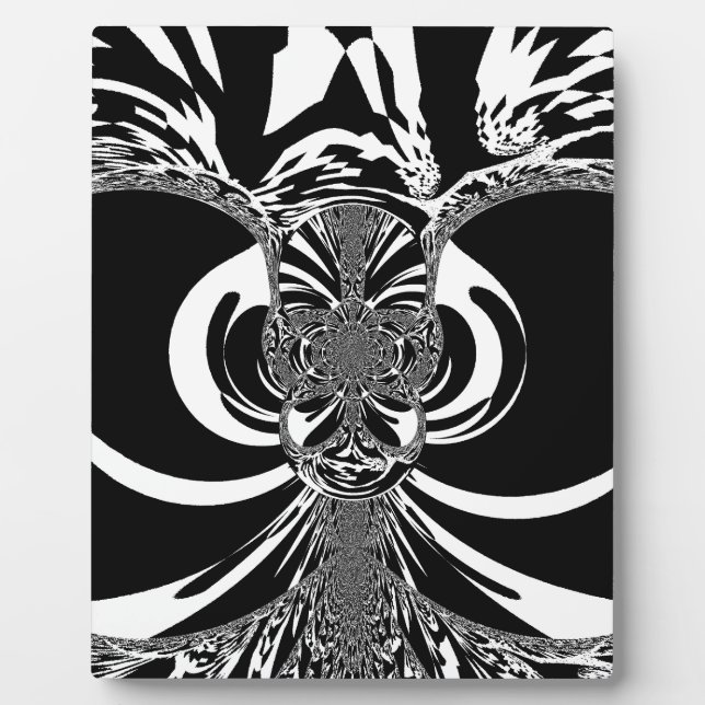 Create your own  elegant black & white Ethnic art Plaque (Front)