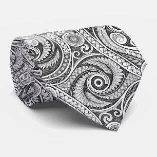 Create Your Own Elegant Black White Festive Tribal Neck Tie