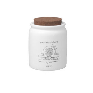 Create Your Own Elegant Black & White Libra Wish Candy Jar