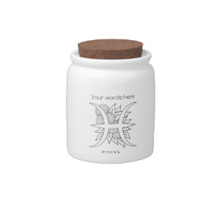 Create Your Own Elegant Black & White Pisces Wish Candy Jar