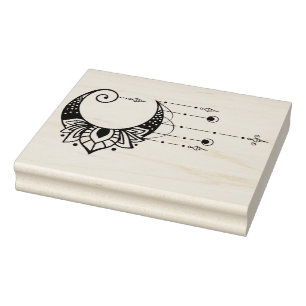 Create Your Own Elegant Boho Moon Silhouette Rubber Stamp