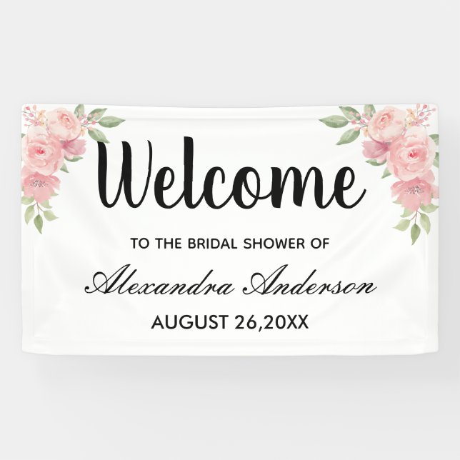 Create Your Own Elegant Bridal Shower Welcome Banner (Horizontal)
