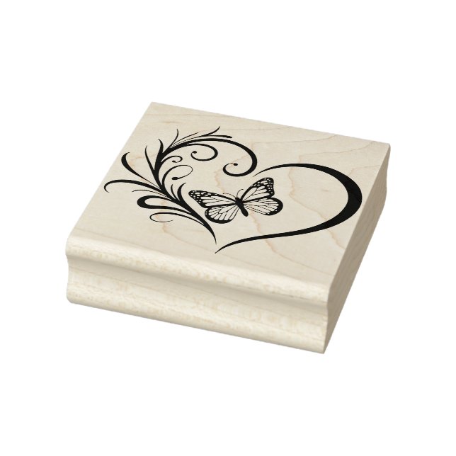 Create Your Own Elegant Butterfy Heart Rubber Stamp (Stamp)