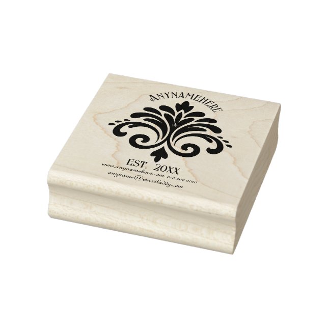 Create Your Own Elegant Calligraphy Fleur De Lis Rubber Stamp (Stamp)