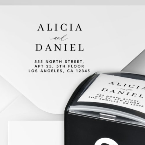 Create your own elegant couple names wedding self-inking stamp