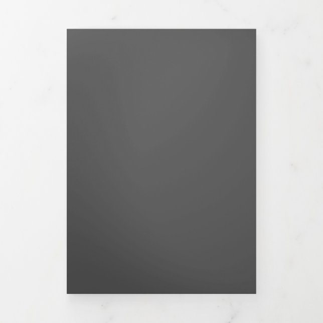 Create Your Own elegant dark gray Tri-Fold Card (Cover)