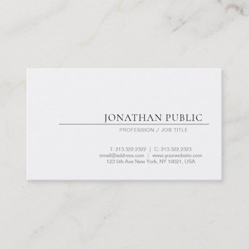 Create Your Own Elegant Design Minimalistic Plain Business Card