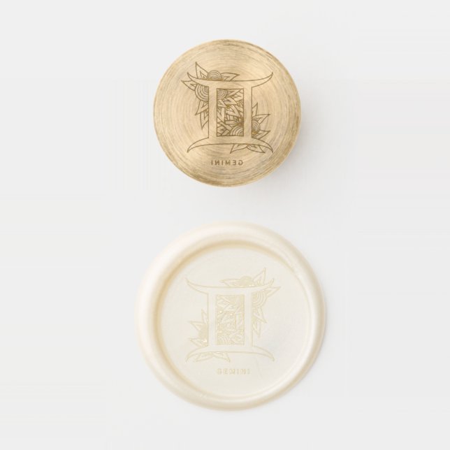 Create Your Own Elegant Gemini Zodiac Wax Seal Stamp (Stamped)